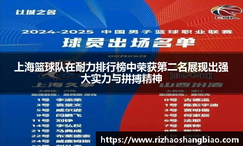 上海篮球队在耐力排行榜中荣获第二名展现出强大实力与拼搏精神