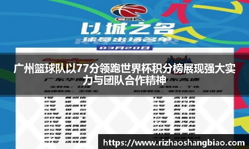广州篮球队以77分领跑世界杯积分榜展现强大实力与团队合作精神